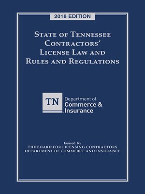 cover image of State of Tennessee Contractors' License Law and Rules and Regulations
